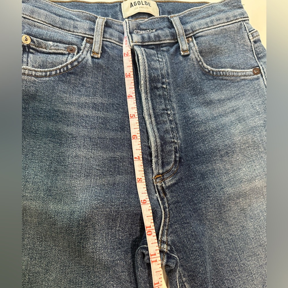 AGOLDE NICO High Rise Slim Fit Jeans Blue Distressed Size 24 (A093C-1256) - Picture 7 of 10